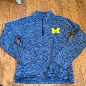 Wes and Willy Michigan Blue Quarter-Zip Pullover size 6